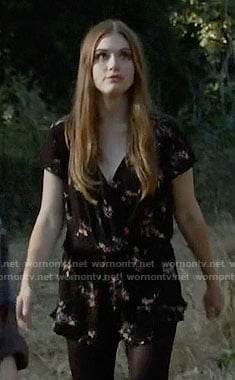 Lydia's black floral romper on Teen Wolf