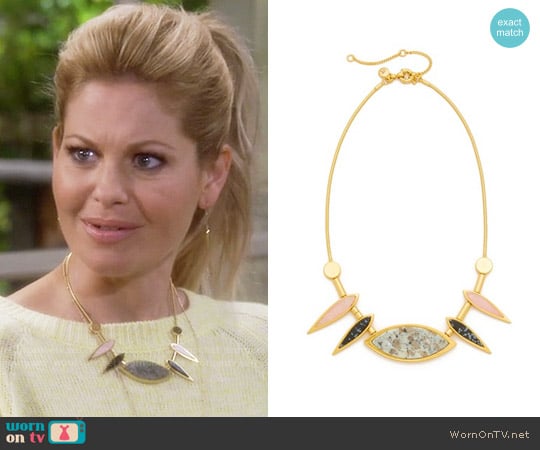 Madewell Petal Statement Necklace worn by DJ Tanner-Fuller (Candace Cameron Bure) on Fuller House