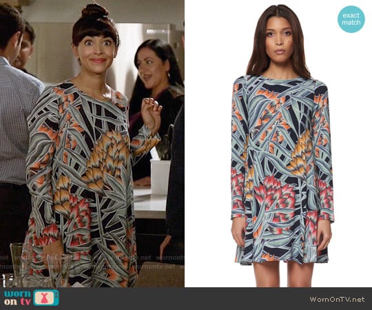 Mara Hoffman Long Sleeve Swing Dress worn by Cece Parekh (Hannah Simone) on New Girl