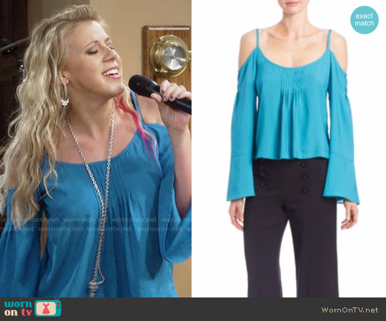 Nanette Lepore Sultry Shoulder Top worn by Stephanie Tanner (Jodie Sweetin) on Fuller House