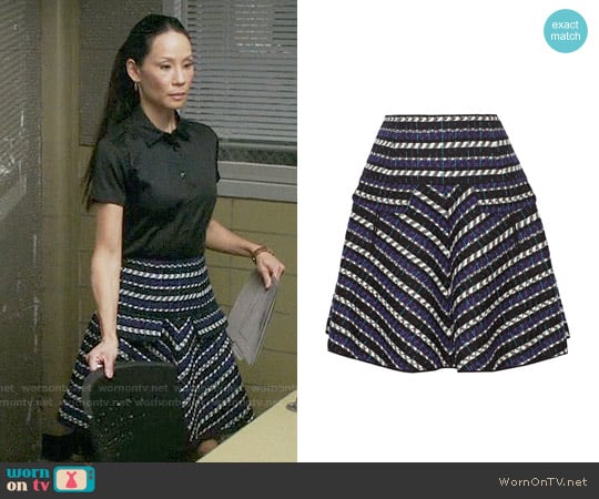 Oscar de la Renta Jacquard wool-blend skirt worn by Joan Watson (Lucy Liu) on Elementary