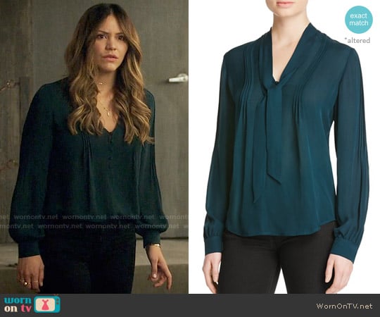 Paige Lupita Blouse in Green worn by Paige Dineen (Katharine McPhee) on Scorpion