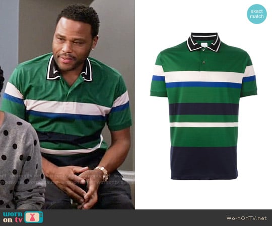 Paul Smith Contrasting Collar Polo Shirt worn by Andre Johnson (Anthony Anderson) on Black-ish