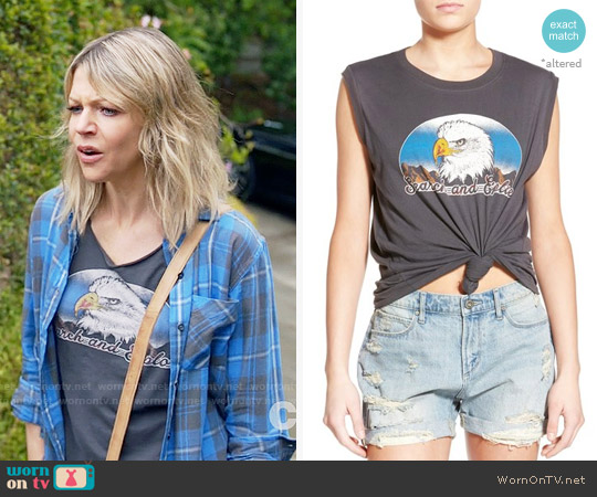 Project Social Eagle Graphic Muscle Tee worn by Mackenzie Murphy (Kaitlin Olson) on The Mick