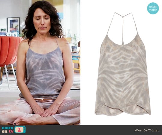 Raquel Allegra Tie Dyed Silk Tank worn by Abby McCarthy (Lisa Edelstein) on Girlfriends Guide to Divorce