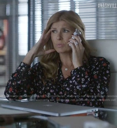 Rayna’s black floral shirt on Nashville