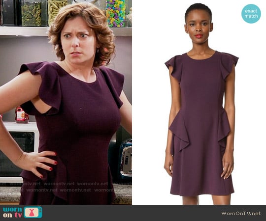 Rebecca Taylor Short Sleeve Ruffle Dress worn by Rebecca Bunch (Rachel Bloom) on Crazy Ex-Girlfriend