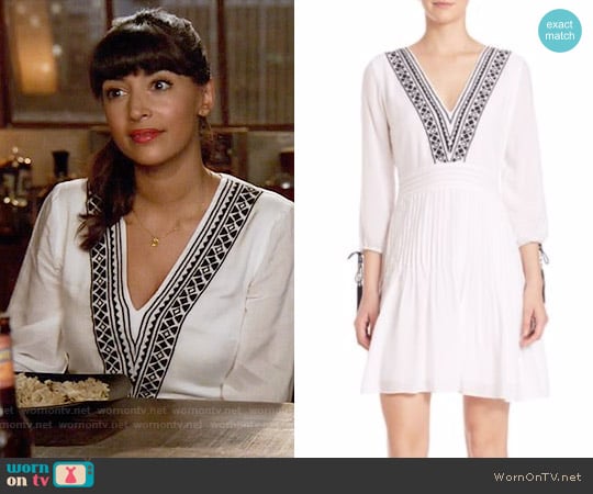 Shoshanna Embroidered Fit & Flare Dress worn by Cece Parekh (Hannah Simone) on New Girl