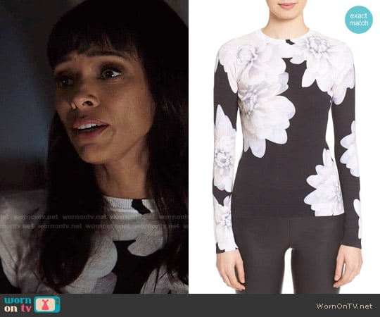 Ted Baker 'Traze' Floral Print Cotton Sweater worn by Camille Saroyan (Tamara Taylor) on Bones