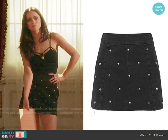 Topshop MOTO Studded A-Line Denim Skirt worn by Princess Eleanor (Alexandra Park) on The Royals