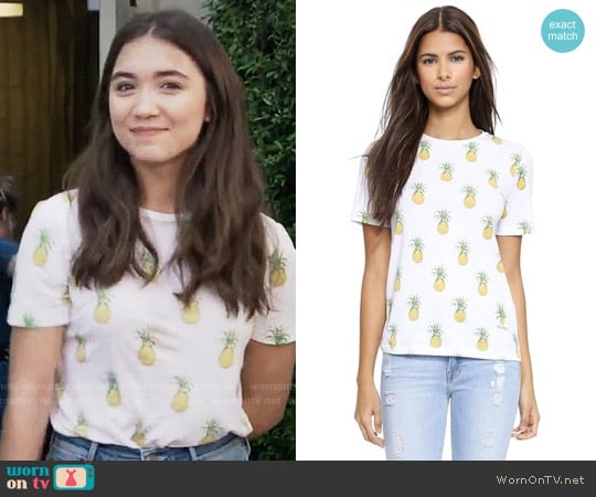 Tory Burch Cathy Pineapple Tee worn by Riley Matthews (Rowan Blanchard) on Girl Meets World