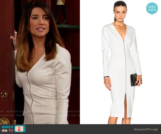 WornOnTV: Steffy’s white zip-front dress on The Bold and the Beautiful ...