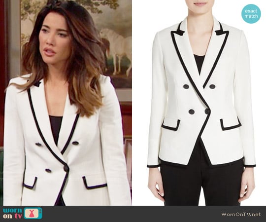 Veronica Beard Harriet Blazer worn by Steffy Forrester (Jacqueline MacInnes Wood) on The Bold and the Beautiful