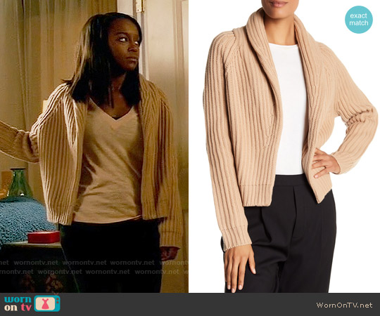 WornOnTV: Michaela’s beige ribbed cardigan on How to Get Away with ...