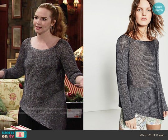 Zara Asymmetric Sweater worn by Mariah Copeland (Camryn Grimes) on The Young and the Restless