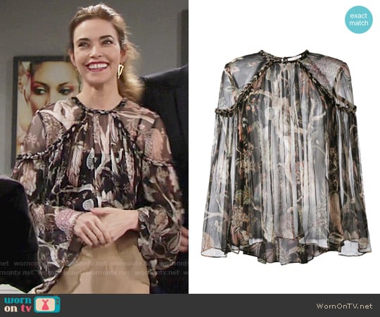 Zimmermann Lavish Braid Top worn by Victoria Newman (Amelia Heinle) on The Young and the Restless