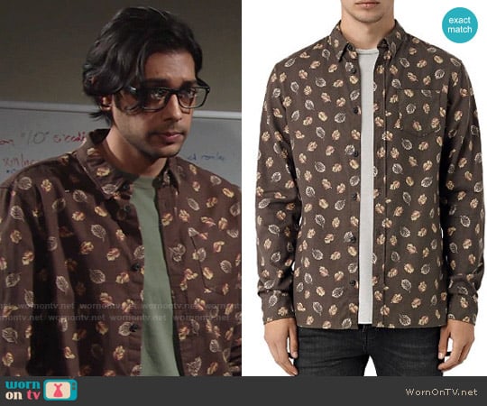 All Saints Wieppe Leaf Print Shirt worn by Ravi Shapur (Abhi Sinha) on The Young and the Restless