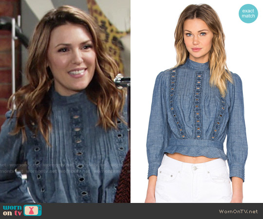 Citizens of Humanity Josie Top worn by Chloe Mitchell (Elizabeth Hendrickson) on The Young & the Restless