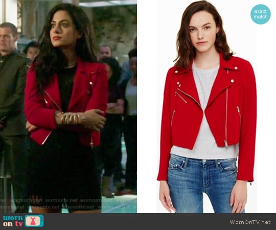 Averie Moto Jacket by Club Monaco worn by Isabelle Lightwood (Emeraude Toubia ) on Shadowhunters