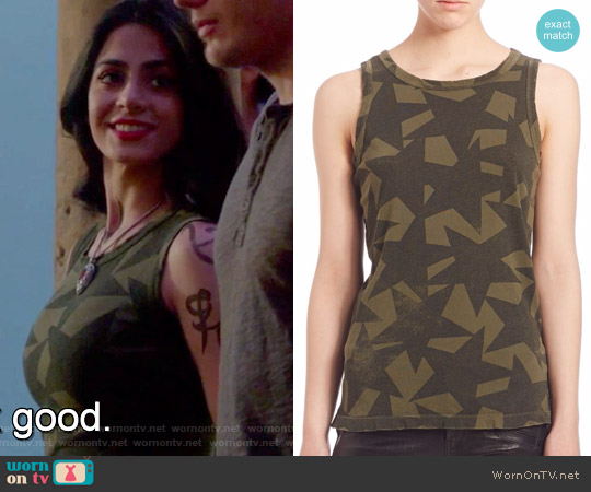 Cotton Star-Print Muscle Tee by Current Elliott worn by Isabelle Lightwood (Emeraude Toubia ) on Shadowhunters