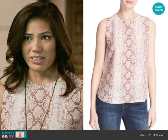 Equipment Lyle Top in Picasso worn by Angela Montenegro (Michaela Conlin) on Bones