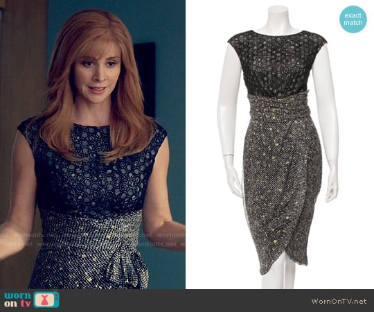 Giambattista Valli Eyelet Embellished Midi Dress worn by Donna Paulsen (Sarah Rafferty) on Suits