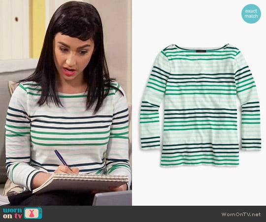 Wornontv Mandys Green Striped Top On Last Man Standing Molly