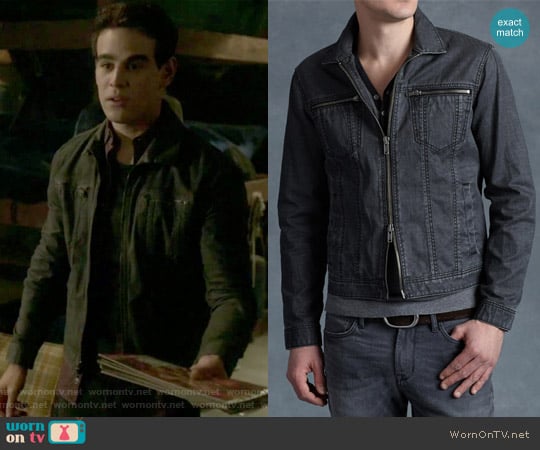 Denim Style Zip Jacket by John Varvatos worn by Simon Lewis (Alberto Rosende) on Shadowhunters