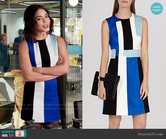 Karen Millen Modernist Color Block Dress worn by Emily Locke (Vanessa Hudgens) on Powerless