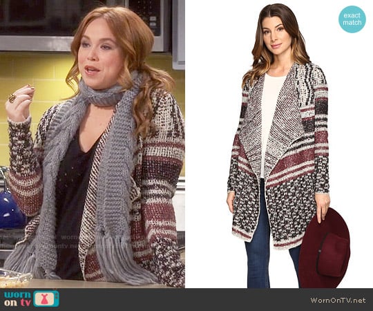 Lucky Brand Mixed Striped Cardigan worn by Kristin Baxter (Amanda Fuller) on Last Man Standing