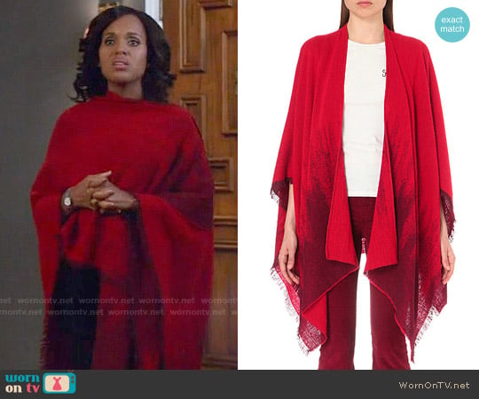 Maje Estragon Wool-blend Poncho worn by Olivia Pope (Kerry Washington) on Scandal