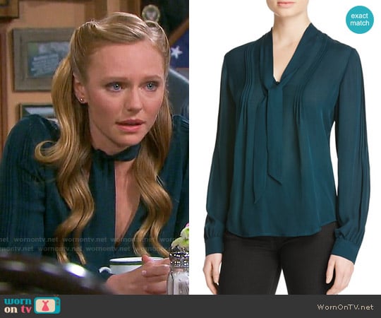 Paige Lupita Blouse in Green worn by Abigail Deveraux (Kate Mansi) on Days of our Lives