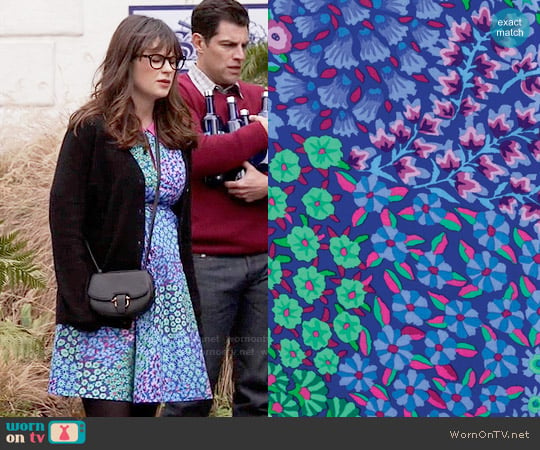 Portsmouth Fabric Co Persian Garden Dress worn by Jessica Day (Zooey Deschanel) on New Girl