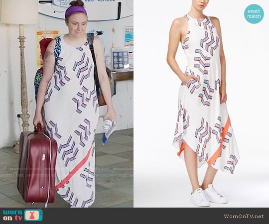 RACHEL Rachel Roy Printed Midi Dress worn by Hannah Horvath (Lena Dunham) on Girls