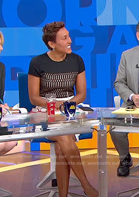 Robin's short sleeve colorblock dress on Good Morning America