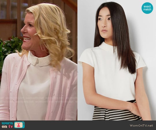 Ted Baker Hellia Embellished Collar Top worn by Pamela Douglas (Alley Mills) on The Bold and the Beautiful