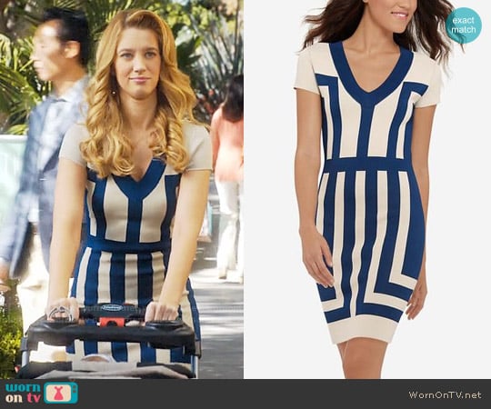 The Limited Eva Longoria Power Knit Color Blocked Dress worn by Petra Solano (Yael Grobglas) on Jane the Virgin