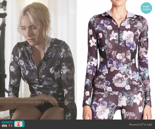 adidas by Stella McCartney Adizero Hooded Floral-Print Top worn by Juliette Barnes (Hayden Panettiere) on Nashville