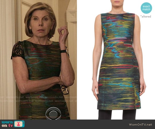 Akris Punto Northern Lights Dress worn by Diane Lockhart (Christine Baranski) on The Good Fight