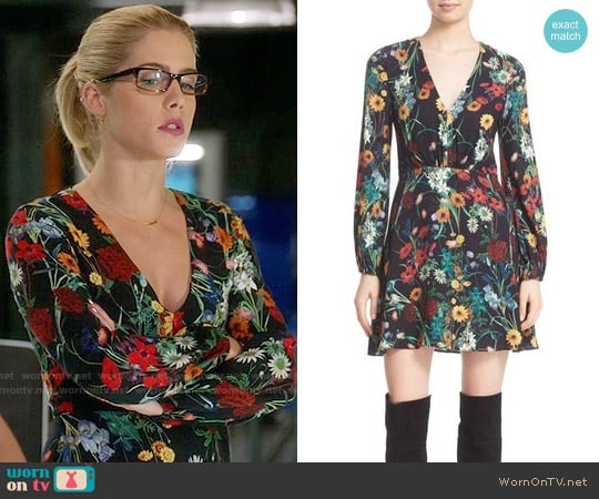 Alice + Olivia  Cary Dress worn by Felicity Smoak (Emily Bett Rickards) on Arrow