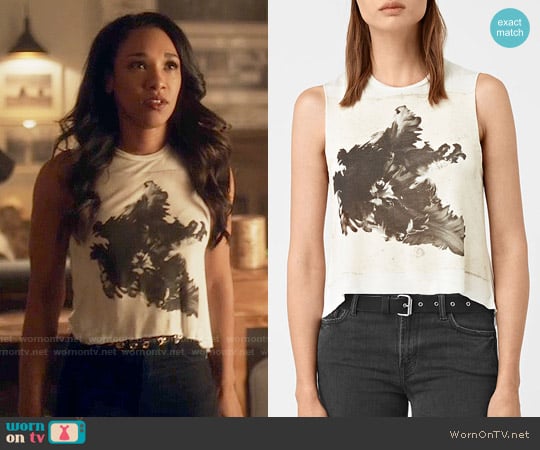 All Saints Tulipa Cropped Tee worn by Iris West (Candice Patton) on The Flash