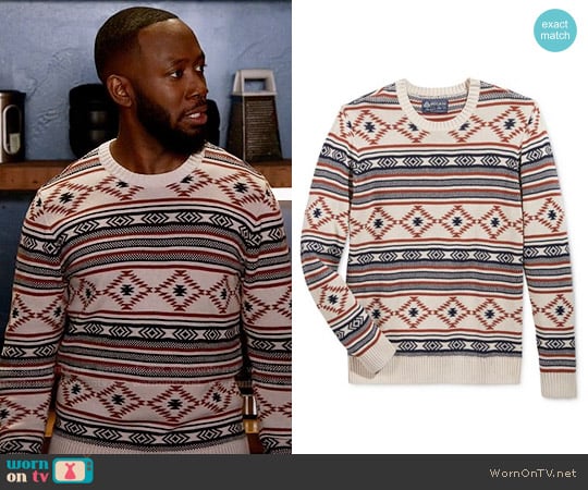 American Rag Chalet Geo Sweater worn by Winston Bishop (Lamorne Morris) on New Girl