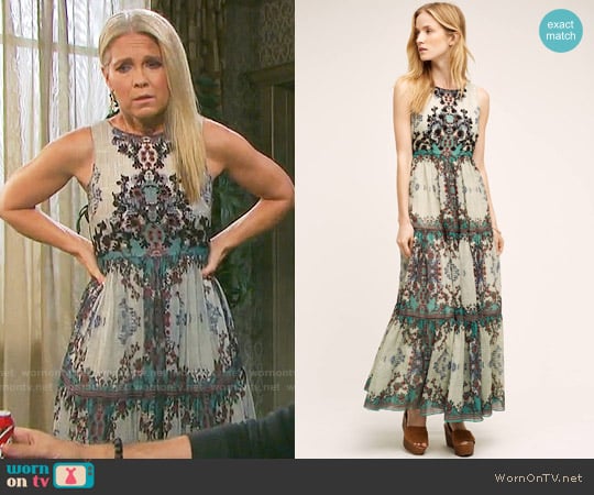 Anthropologie Madera Maxi Dress worn by Jennifer Horton (Melissa Reeves) on Days of our Lives