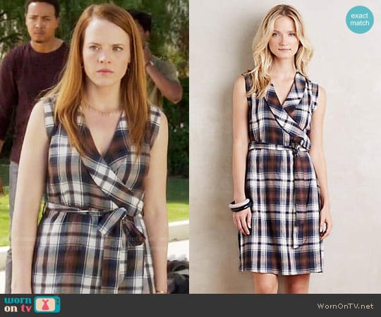 Anthropologie Wrapped Plaid Dress worn by Daphne Vasquez (Katie Leclerc) on Switched at Birth