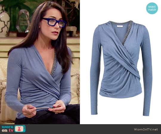 Bailey 44 Draped Chain Trimmed Top worn by Quinn Fuller (Rena Sofer) on The Bold and the Beautiful