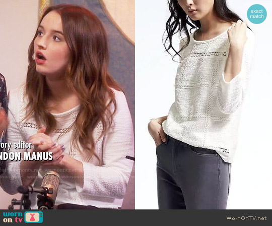 Banana Republic Jacquard Pullover worn by Eve Baxter (Kaitlyn Dever) on Last Man Standing