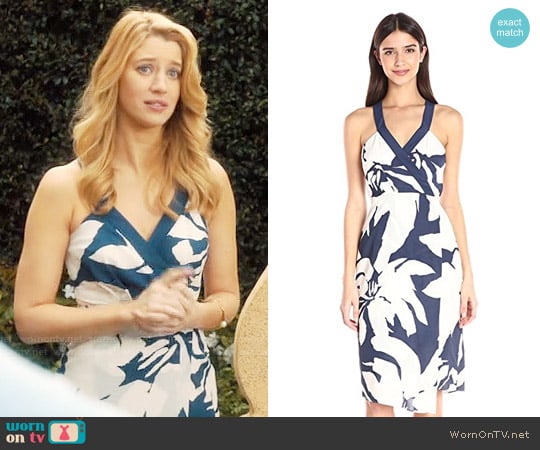 Bcbgeneration Printed Faux-Wrap Midi Dress worn by Petra Solano (Yael Grobglas) on Jane the Virgin