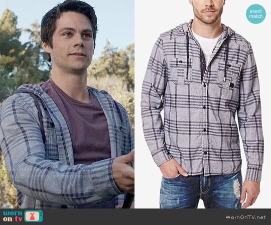 Buffalo David Bitton Siklaus Plaid Hooded Shirt worn by Stiles Stilinski (Dylan O'Brien) on Teen Wolf