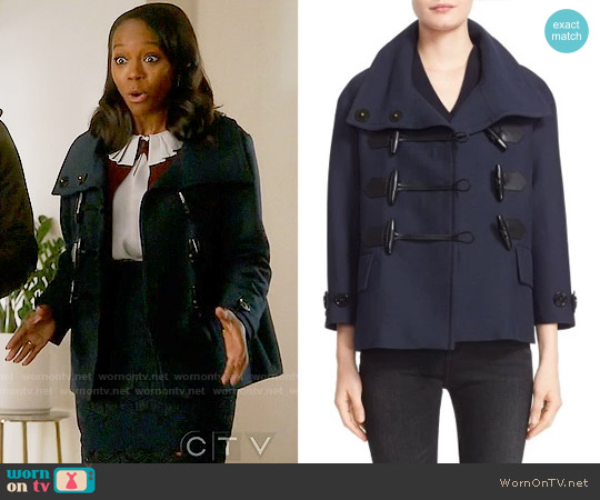 Burberry Brit Craysmoore Peacoat worn by Michaela Pratt (Aja Naomi King) on How to Get Away with Murder