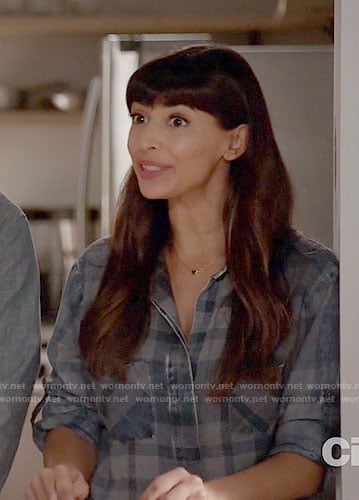 Cece’s blue checked shirt on New Girl